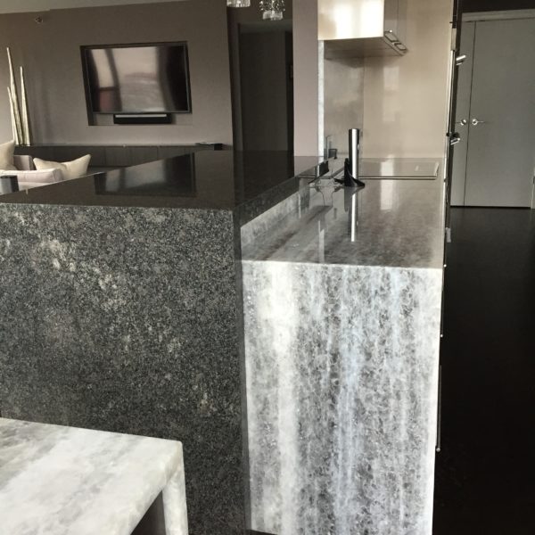 marble contrast kitchen island