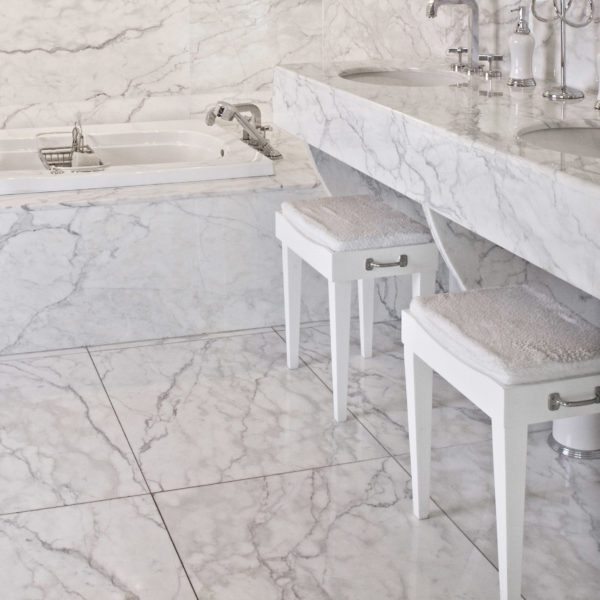 Statuary white marble luxury bathroom